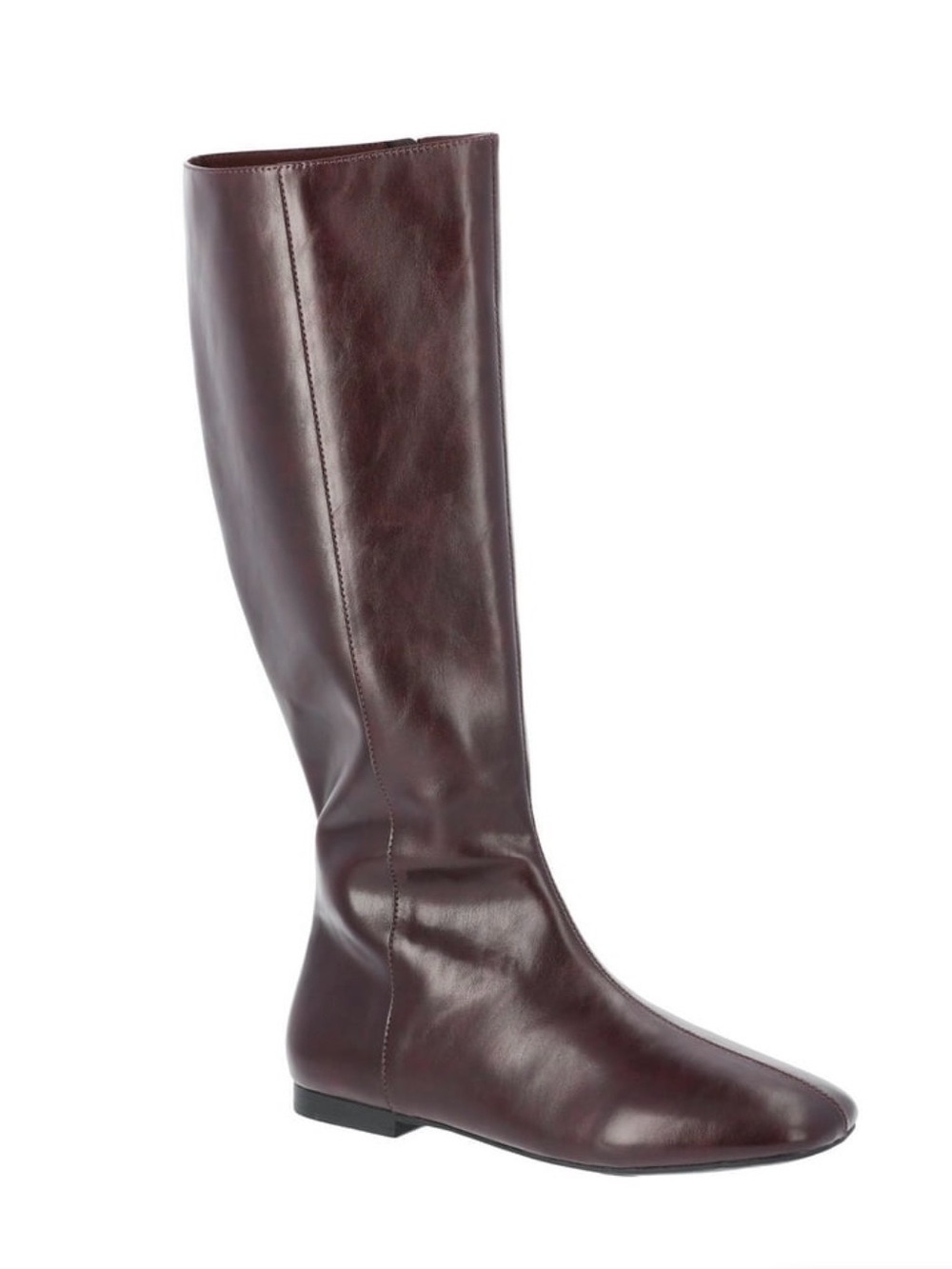 Time and True Faux Leather Women’s Tall Leather Riding Boot - Burgundy